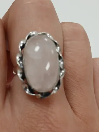 Anel Quartzo Rosa Pedra Natural