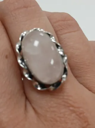 Anel Quartzo Rosa Pedra Natural