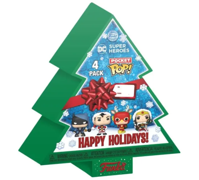 Funko Pop DC Super Heroes Árbol Navideño 4 Pack
