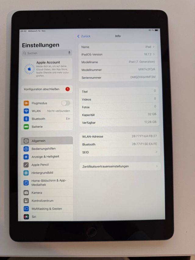Apple iPad 7ª Gen 32GB Negro/Gris