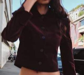 Blazer terciopelo Zara burdeos