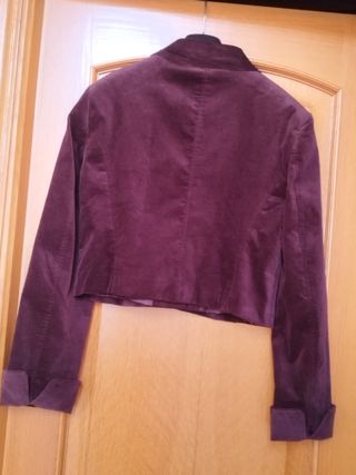 Blazer terciopelo Zara burdeos
