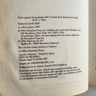 lote 6 libros PANIC - PESADILLAS en catalan