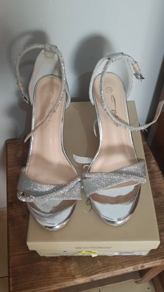 Sandali eleganti argento Tg 36