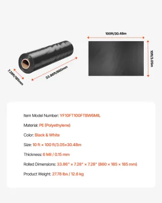 Telo di Plastica 0,15 mm, 3,05 m x 30,48 m