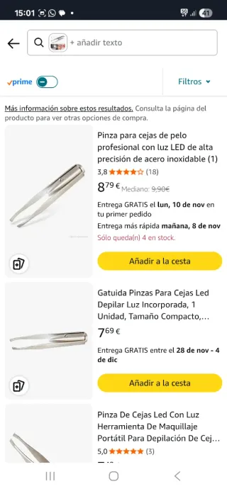 Pinzas con luz LED