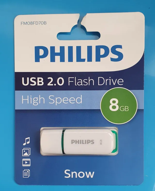 Pendrive Philips USB 2.0 8GB Snow