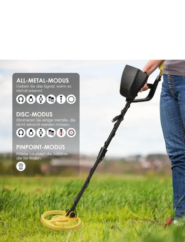 Detector de metales con bolsa