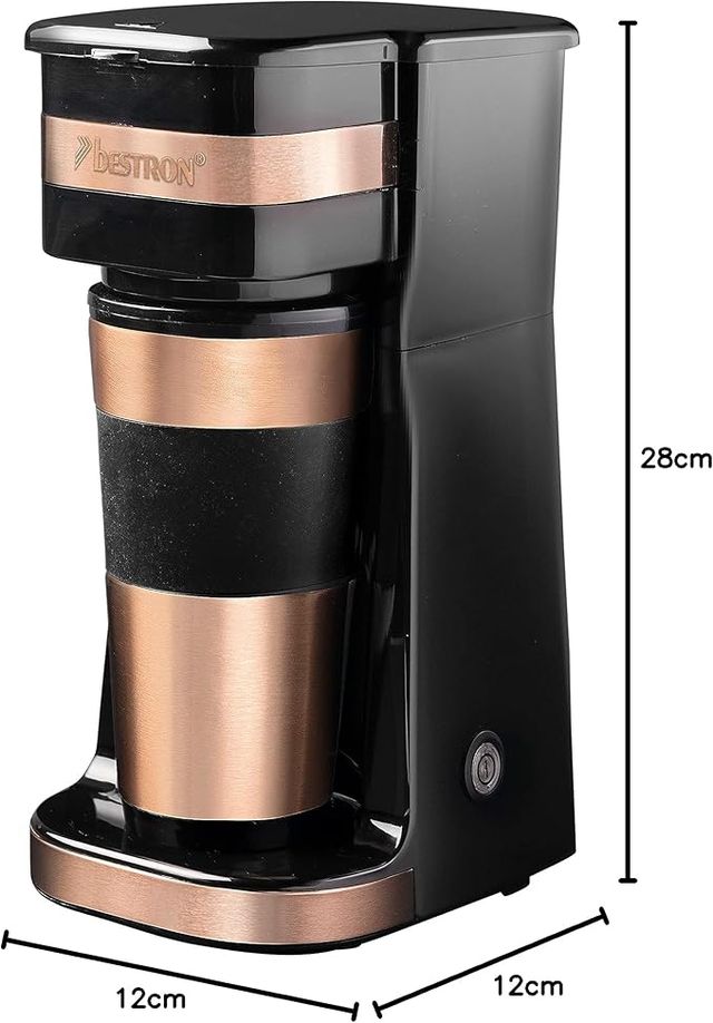Macchina da caffè Bestron in rame con tazza termica