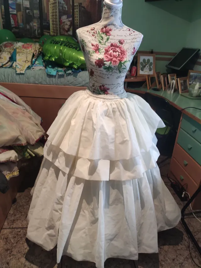 Falda cancan blanca talla única