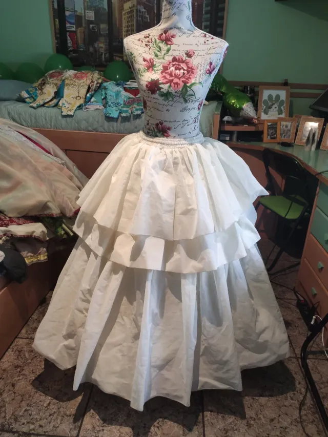 Falda cancan blanca talla única