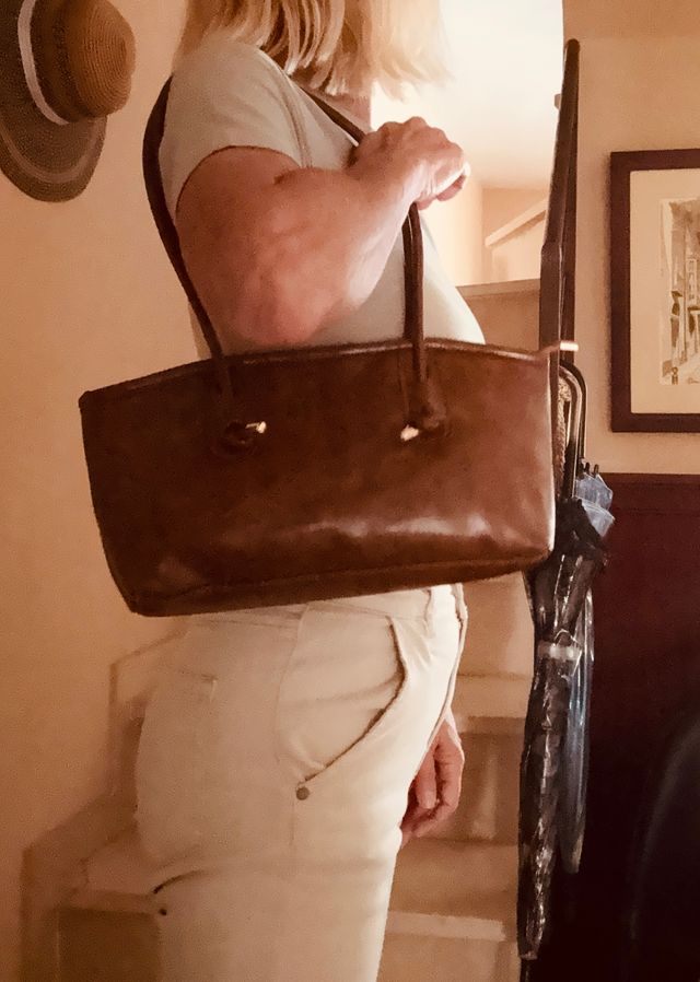 Bolso piel sintética marrón