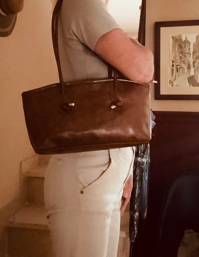 Bolso piel sintética marrón