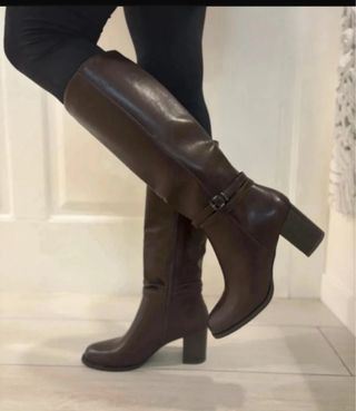 Stivali donna tacco marrone tg 36 nuovi