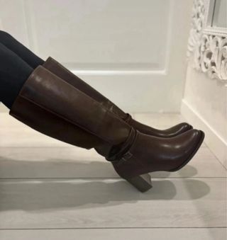 Stivali donna tacco marrone tg 36 nuovi