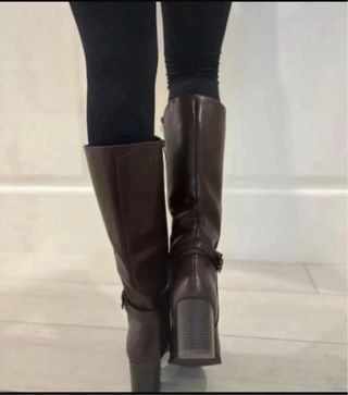 Stivali donna tacco marrone tg 36 nuovi