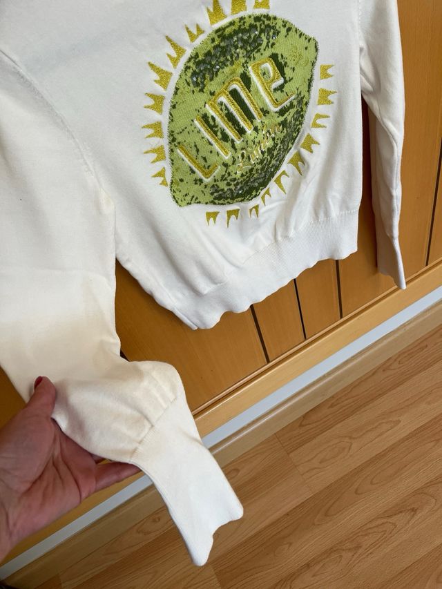 Jersey Desigual con lentejuelas limón