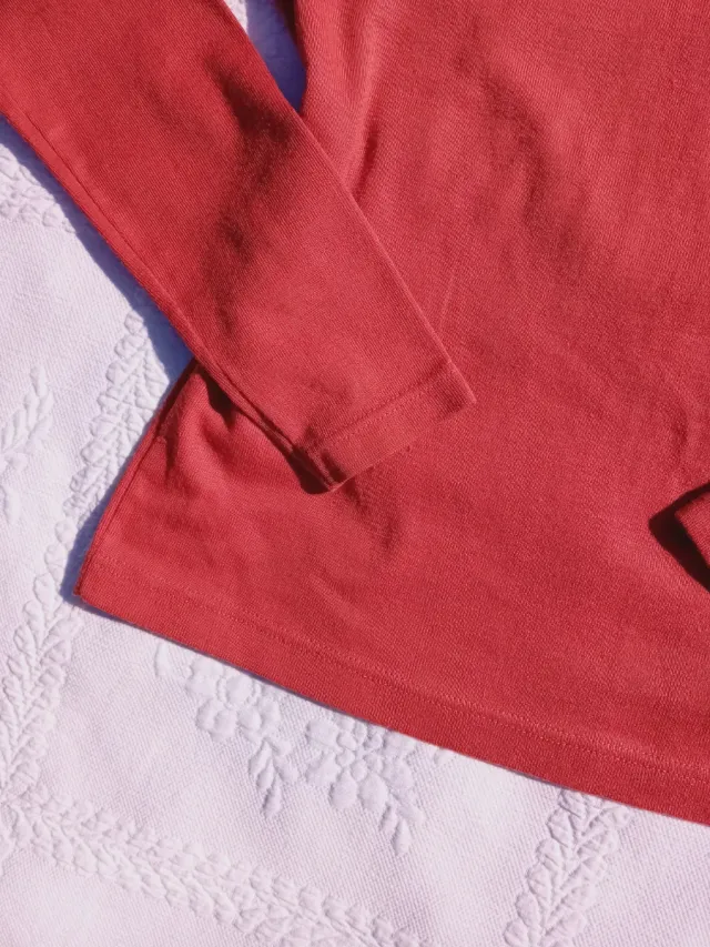 Maglia di lana a maniche lunghe color ruggine