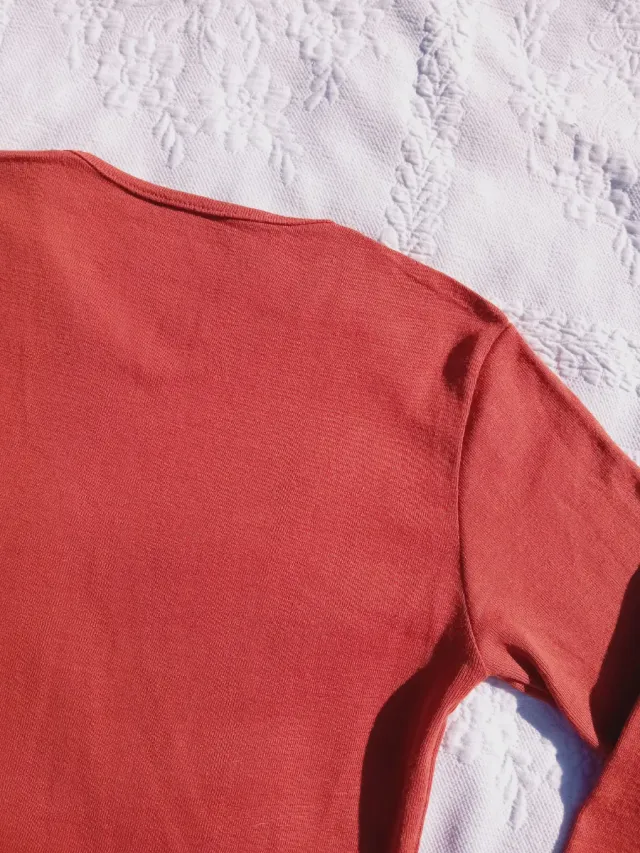 Maglia di lana a maniche lunghe color ruggine