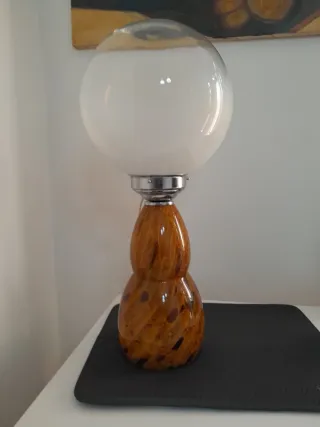 Lampada vintage vetro ambra e trasparente