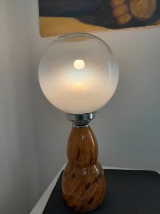 Lampada vintage vetro ambra e trasparente