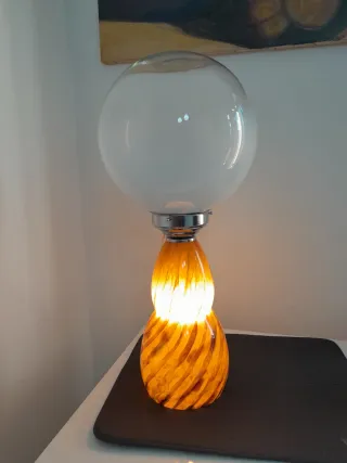 Lampada vintage vetro ambra e trasparente