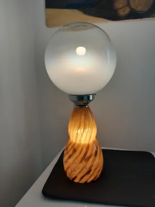 Lampada vintage vetro ambra e trasparente