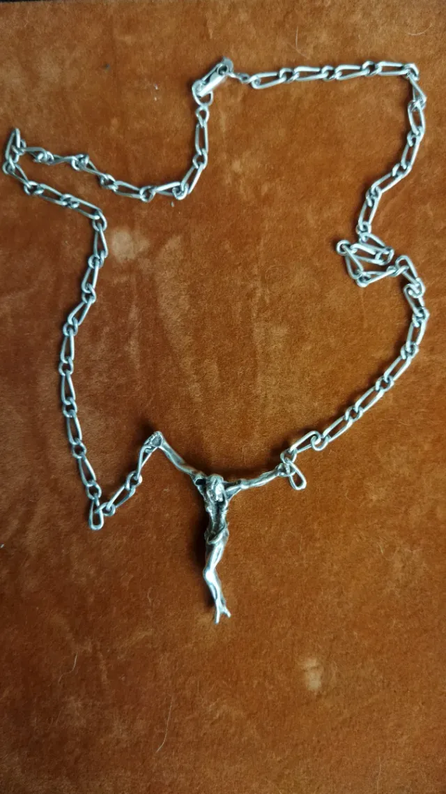 Collare Cristo San Juan de la Cruz Dalí in Argento