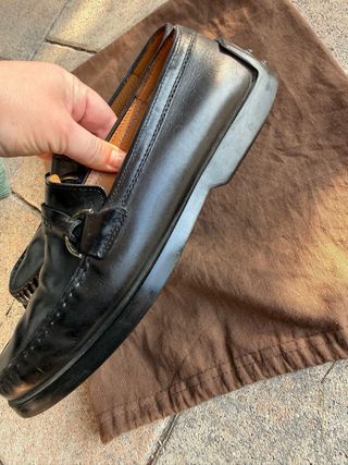 Tod's mocassini in pelle nera con fibbia