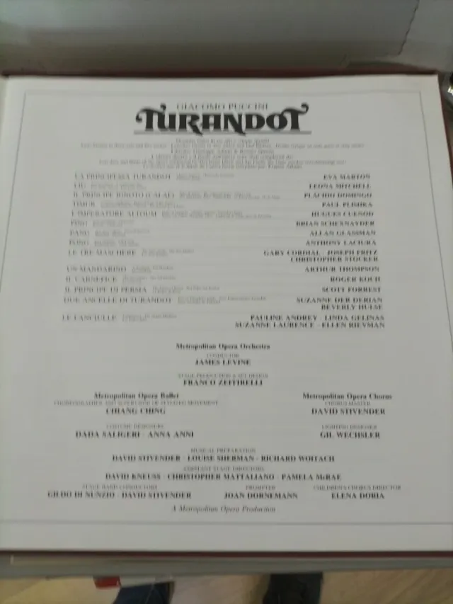 Vinilo Giacomo Puccini Turandot
