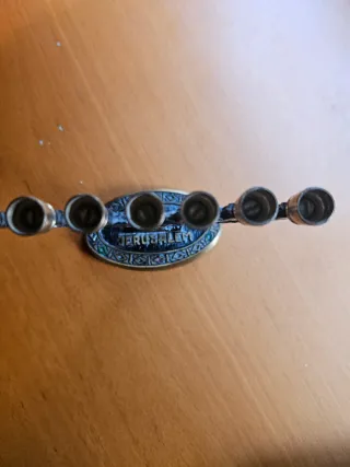 Candelabro Judío Shalom Metal Dorado