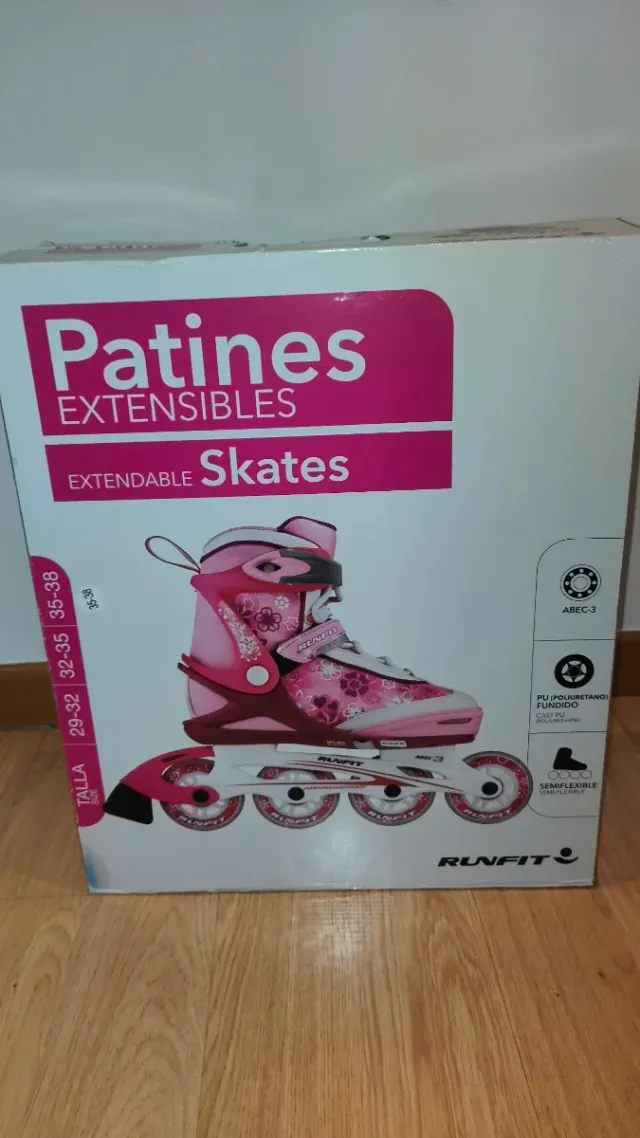 Patines Extensibles Runfit Talla 29-38 Rosa Nuevos