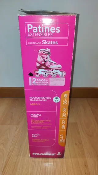Patines Extensibles Runfit Talla 35-38 Rosa Nuevos