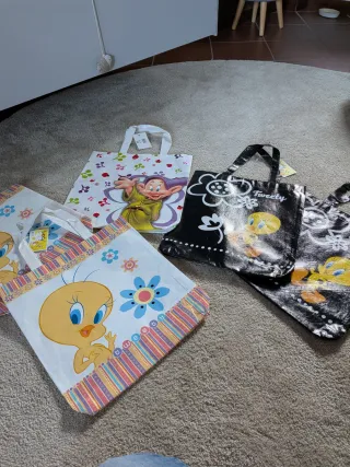 Set 5 Borse di plastica con personaggi