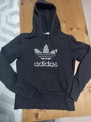 Sudadera Adidas Negra con Logo Trefoil
