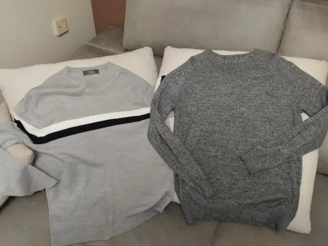 Lote 2 jerséis grises Talla L