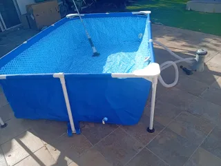 Piscina desmontable con depuradora y limpiafondos