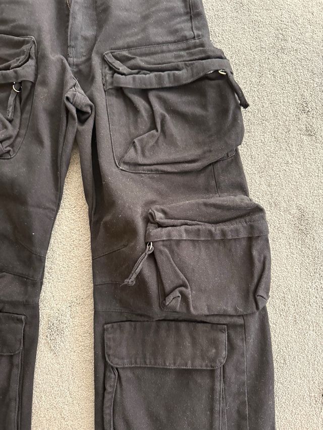 Pantalones Cargo Zara Negros Talla 36