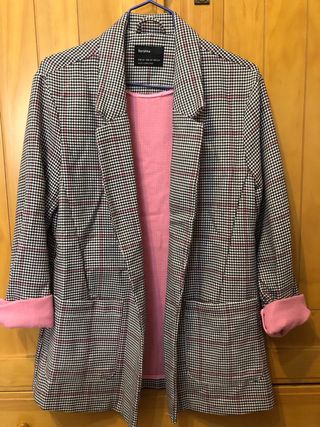 Americana cuadros Bershka