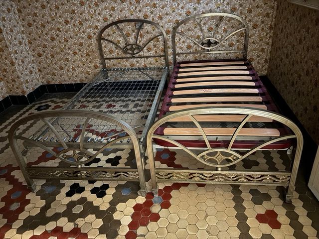 Pareja de camas de hierro 90x190