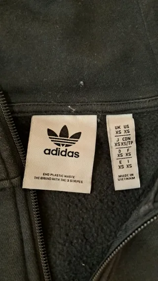 Sudadera Adidas Negra y Azul Media Cremallera