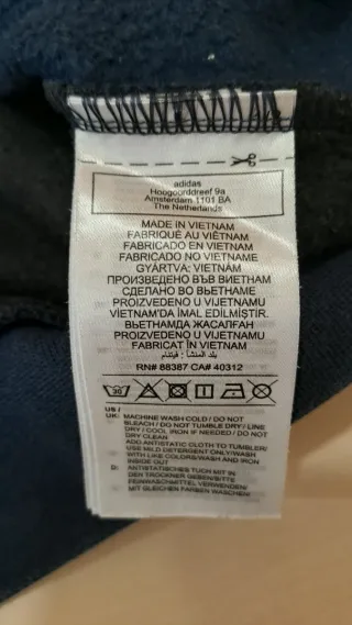 Sudadera Adidas Negra y Azul Media Cremallera