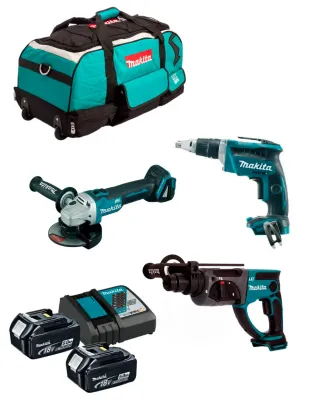 Combo Makita: Taladro, Amoladora, Atornillador