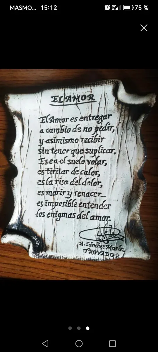 Placa decorativa El Amor cerámica