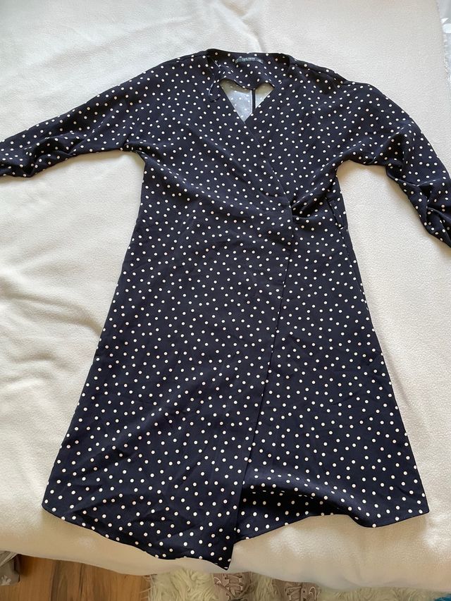 Vestido lunares negro y blanco