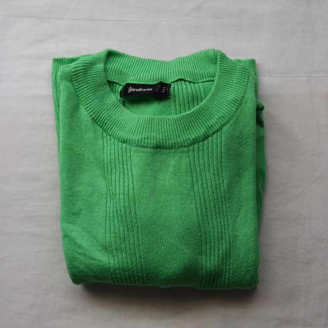 Camiseta manga larga verde Stradivarius Talla M