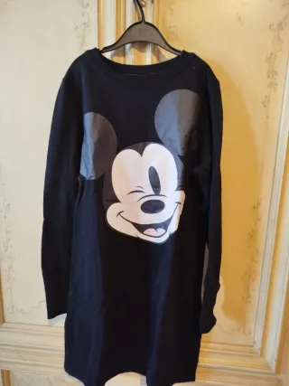 Vestito felpato Mickey Mouse nero