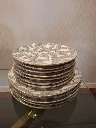 Set Vajilla Platos Llanos Postre Ensaladera