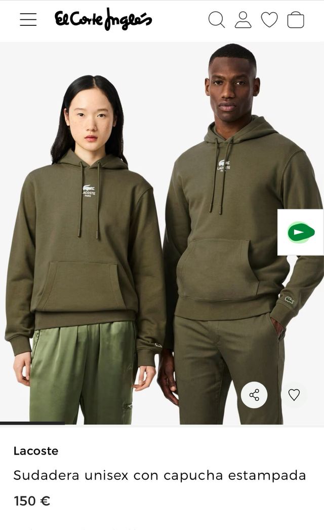 Sudadera Lacoste . PVP 150€.