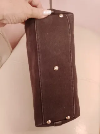 Borsa Gucci Bauletto Tessuto Cordura Pelle Marrone